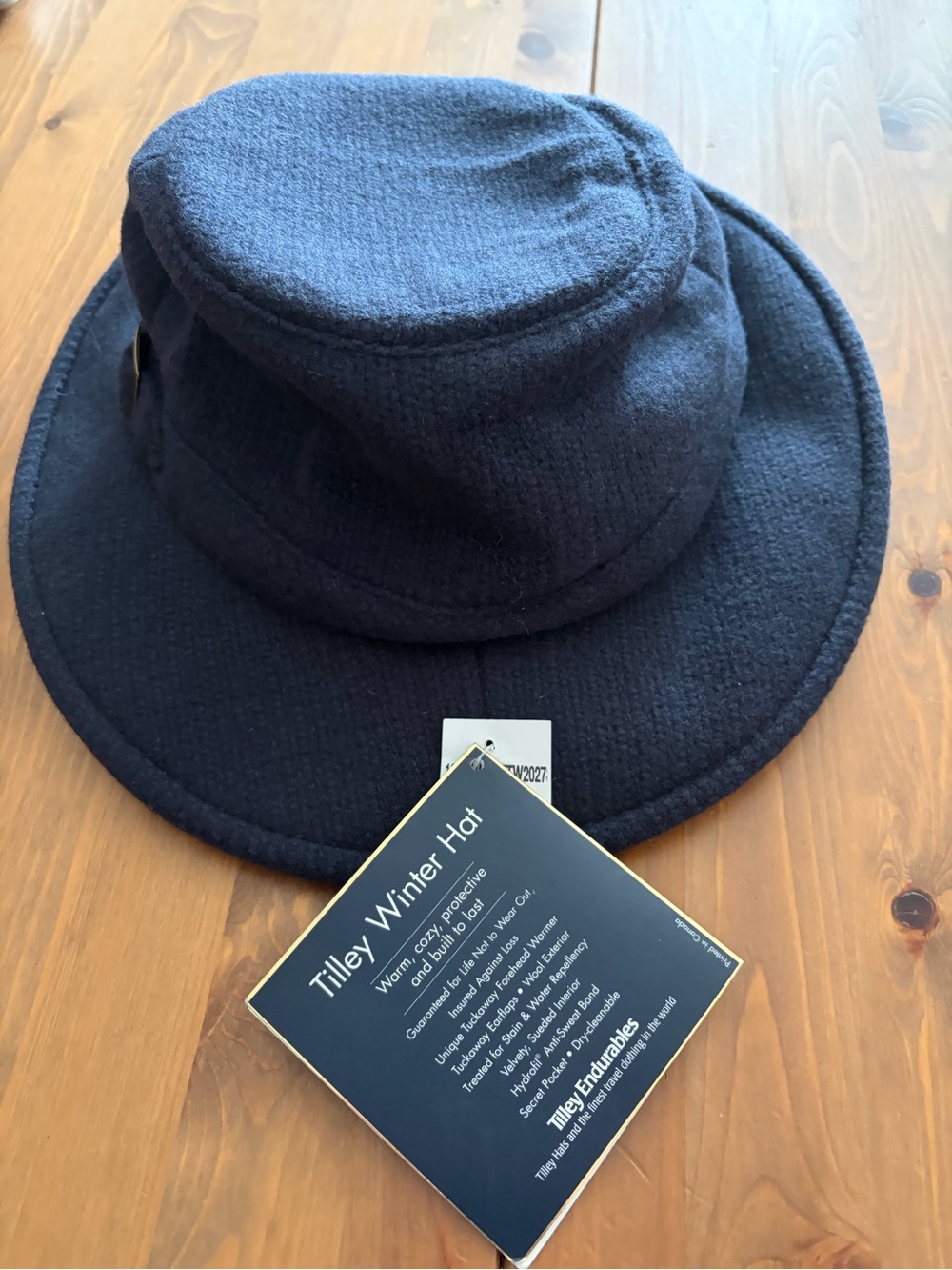 Tilley Winter Hat - Midnight Navy Wool Blend Bucket Hat 7 3/4